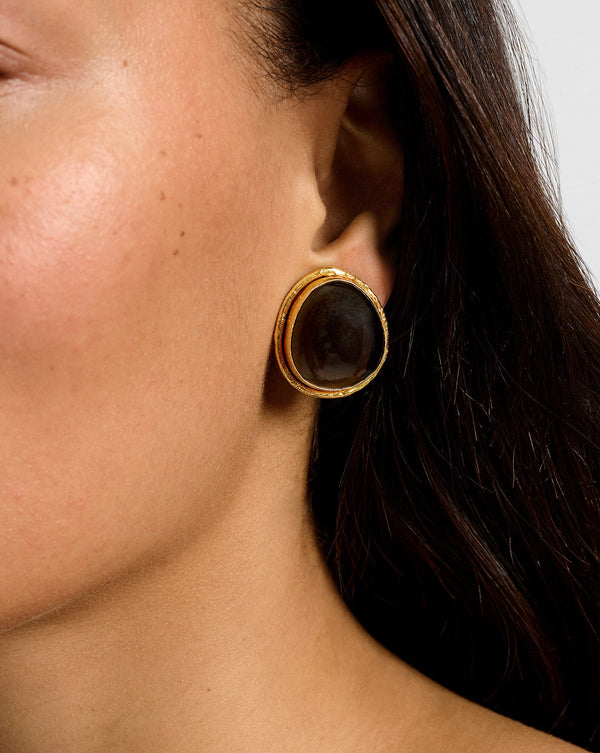 Macaroon Smoky Quartz Earring
