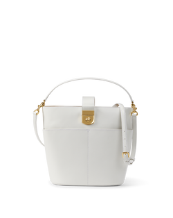 Large Crest Lock Bucket Bag