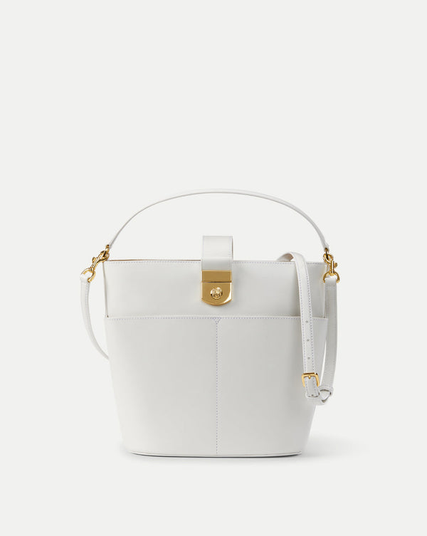 Large Crest Lock Bucket Bag