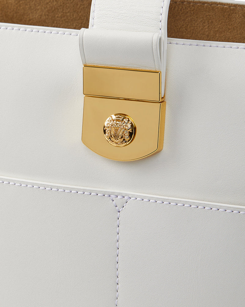 Large Crest Lock Bucket Bag