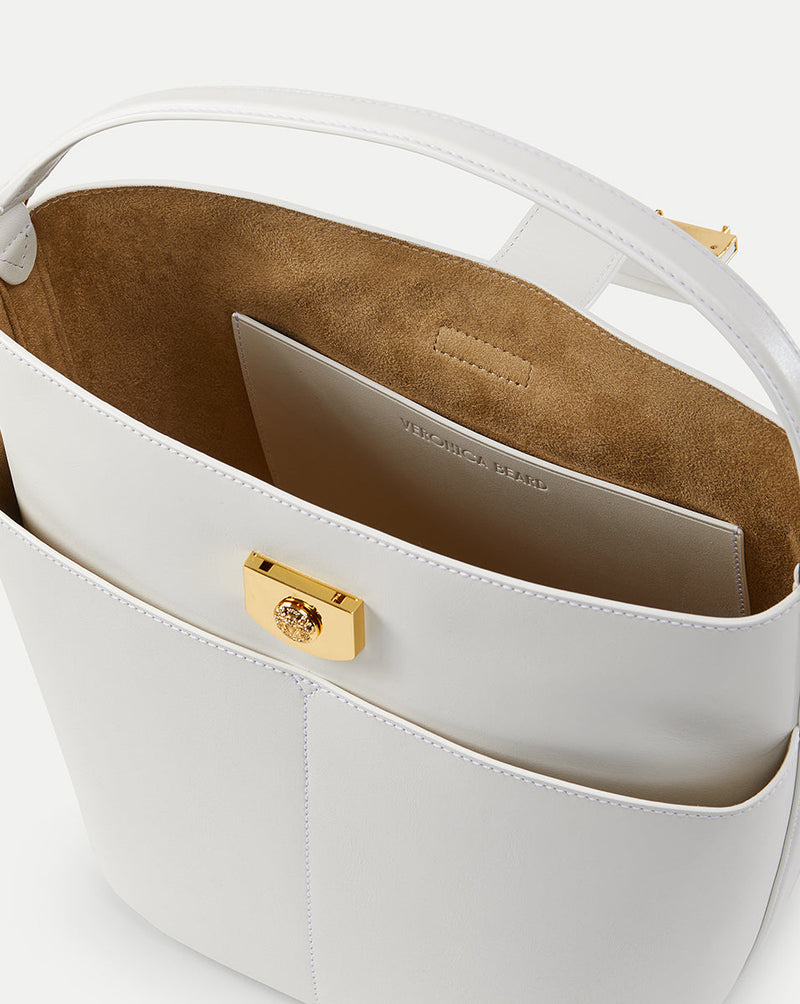 Large Crest Lock Bucket Bag