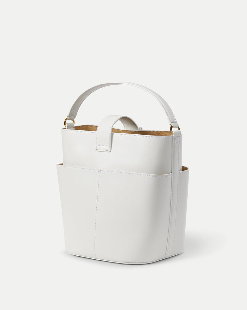 Large Crest Lock Bucket Bag