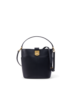 Small Crest Lock Bucket Bag