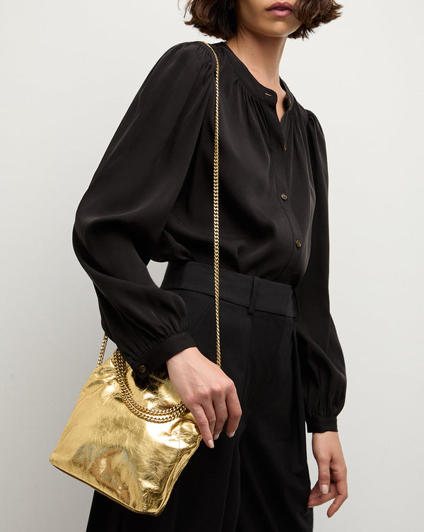 Small Veronica Beard Metallic Slouch Bag