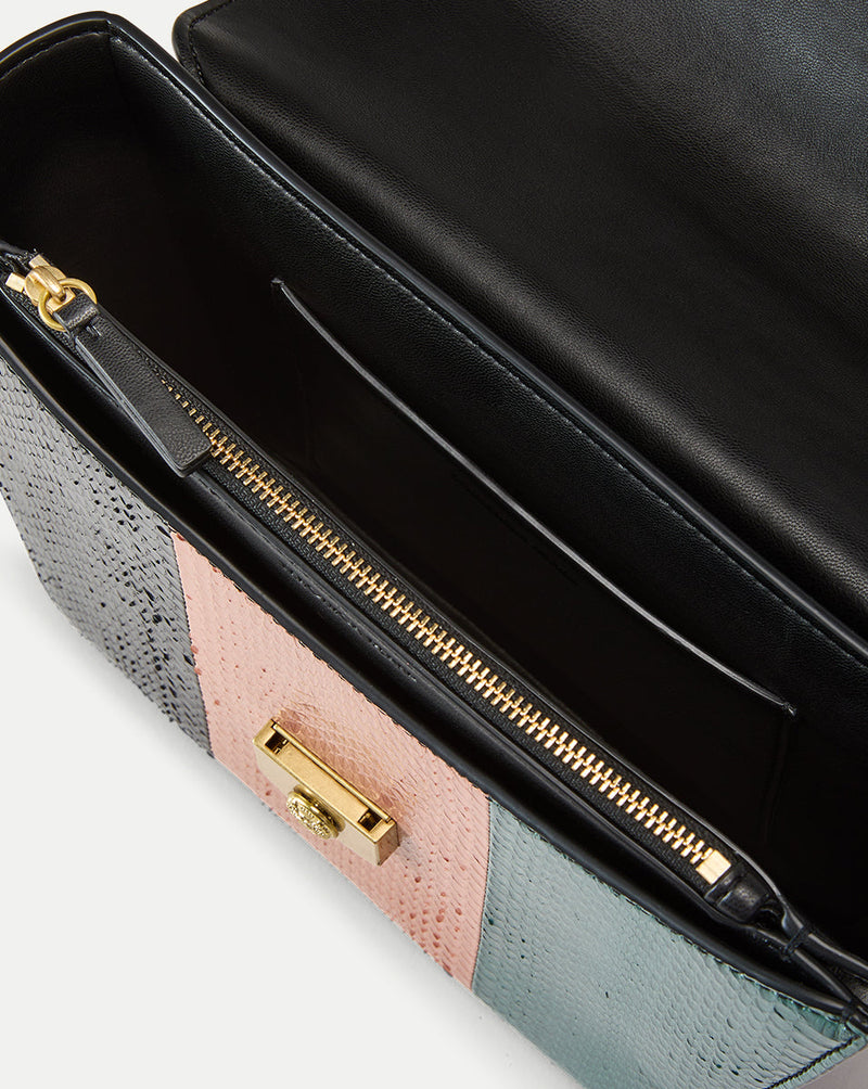 Double Link Patchwork Flap Bag