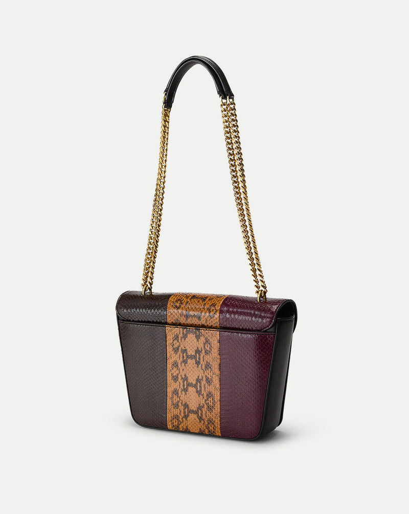 Double Link Patchwork Flap Bag