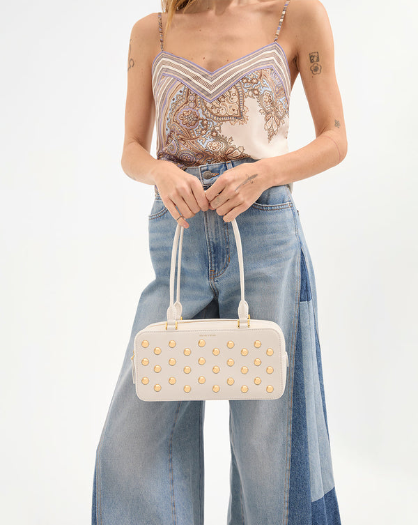Studded Boxy Shoulder Bag