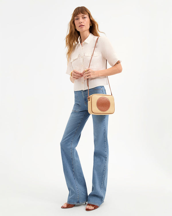 Raffia Click Crossbody