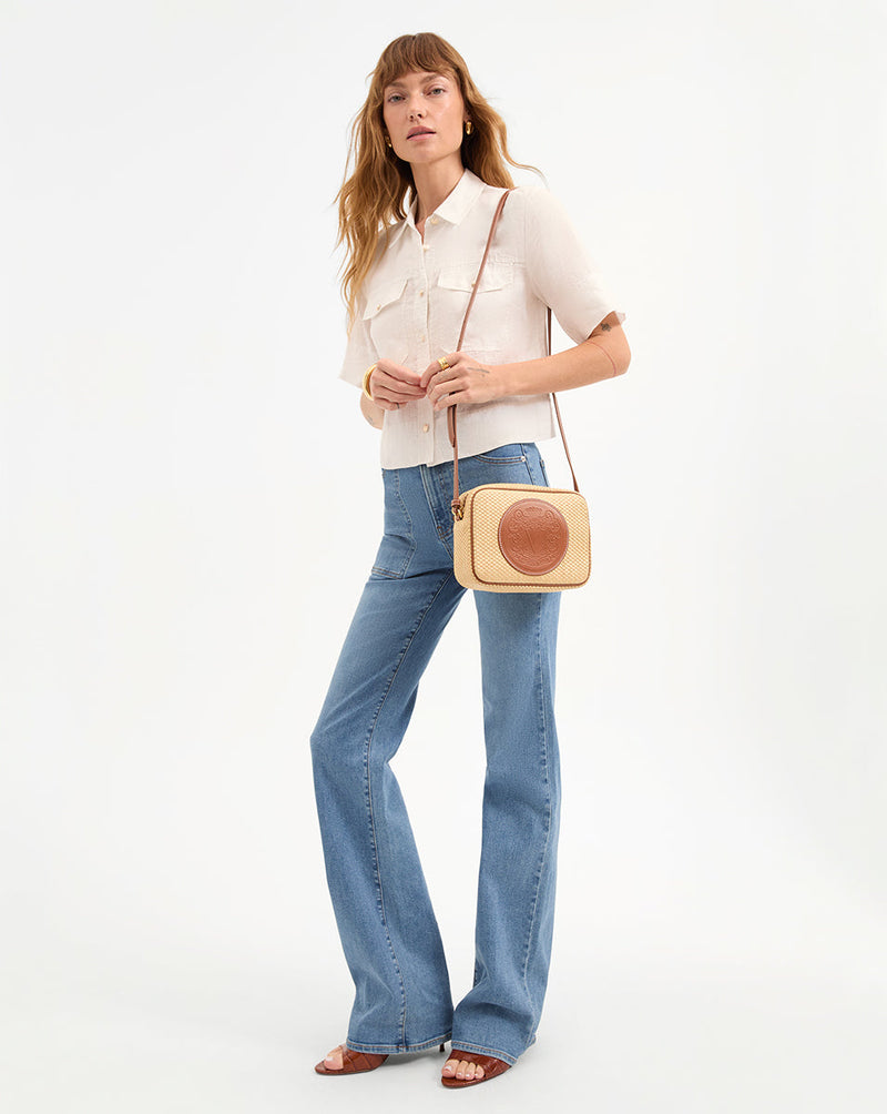 Raffia Click Crossbody