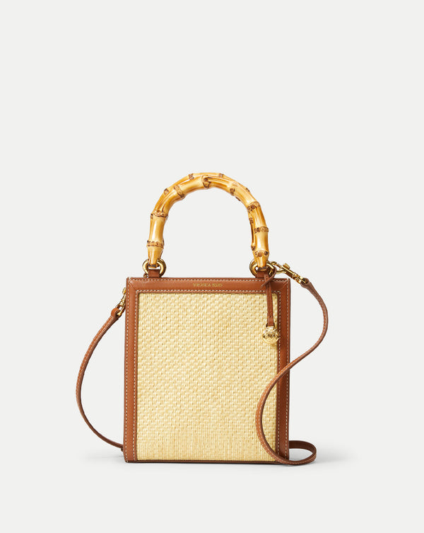 Raffia Bamboo-Handle Shopper Bag