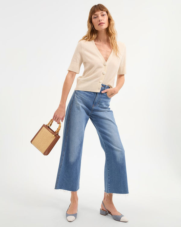 Raffia Bamboo-Handle Shopper Bag