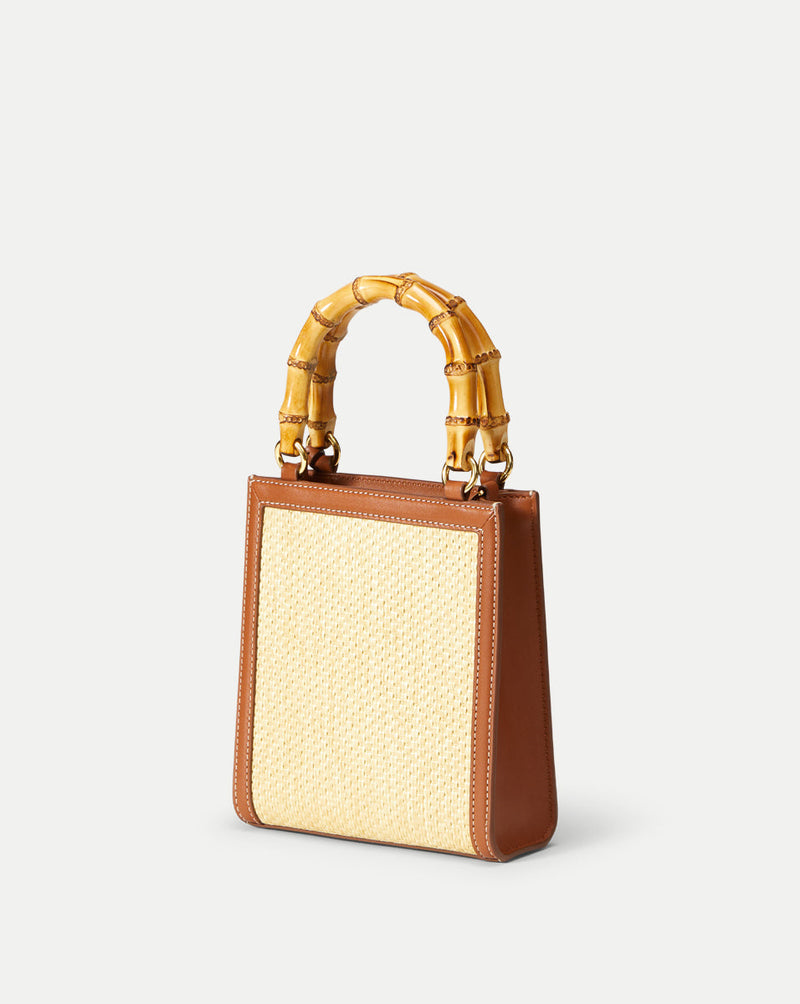 Raffia Bamboo-Handle Shopper Bag