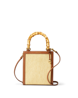 Raffia Bamboo-Handle Shopper Bag