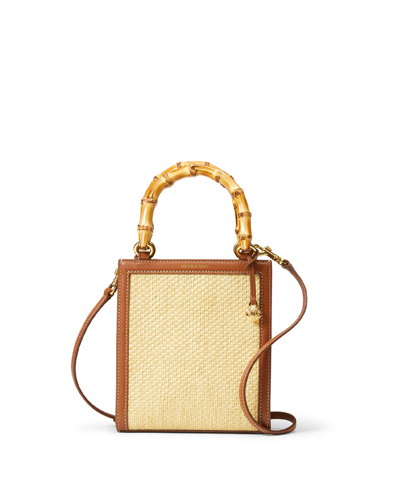Raffia Bamboo-Handle Shopper Bag