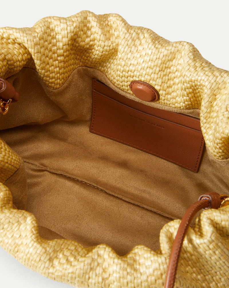 Small Veronica Beard Raffia Stash Bag