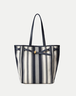 Veronica Beard Striped Canvas Dash Tote