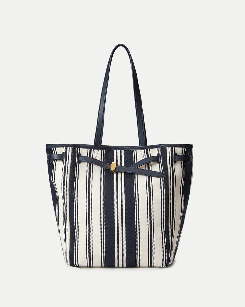 Veronica Beard Striped Canvas Dash Tote