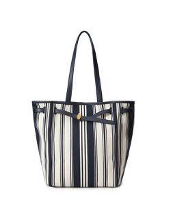 Veronica Beard Striped Canvas Dash Tote