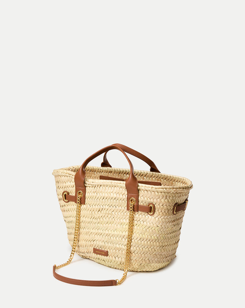 Veronica Beard Raffia Dash Basket Tote