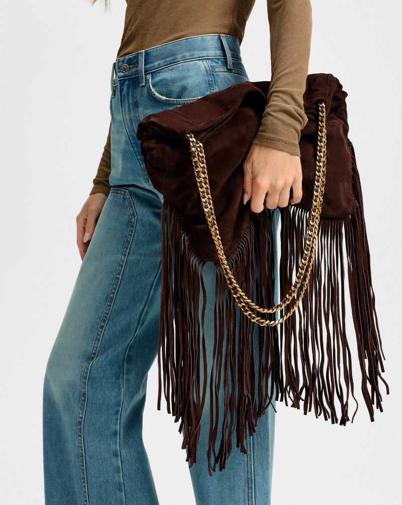 Large Fringe Veronica Beard Slouch Bag