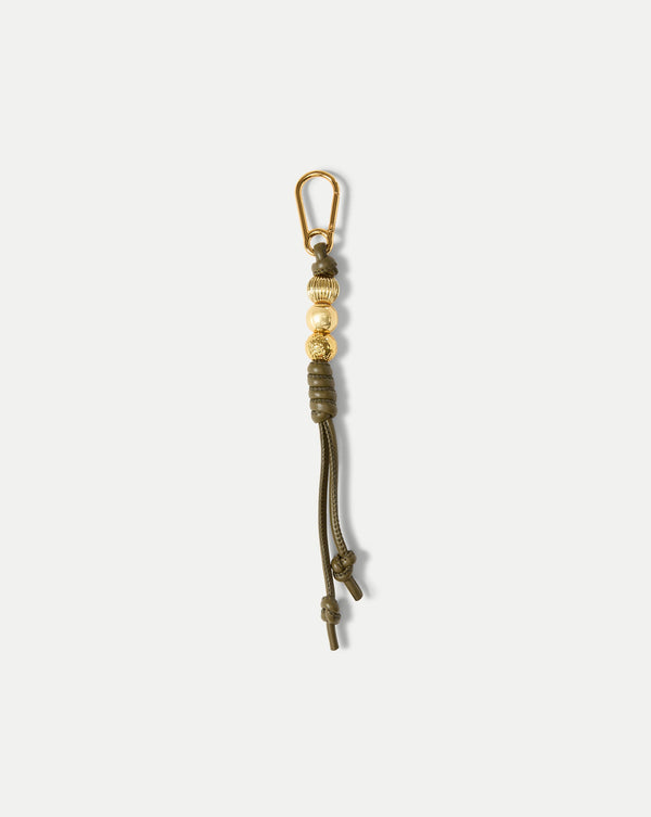 Vegan Leather Beaded Bag Charm