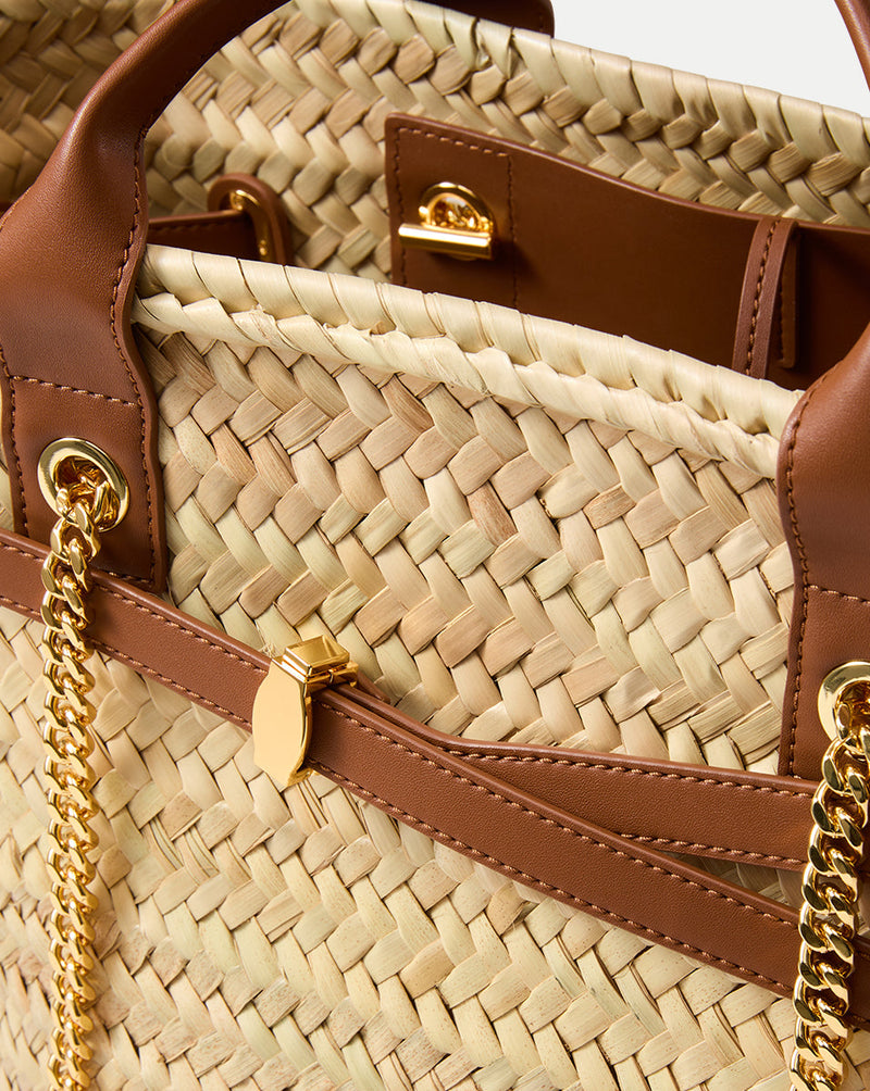 Veronica Beard Raffia Dash Basket Tote