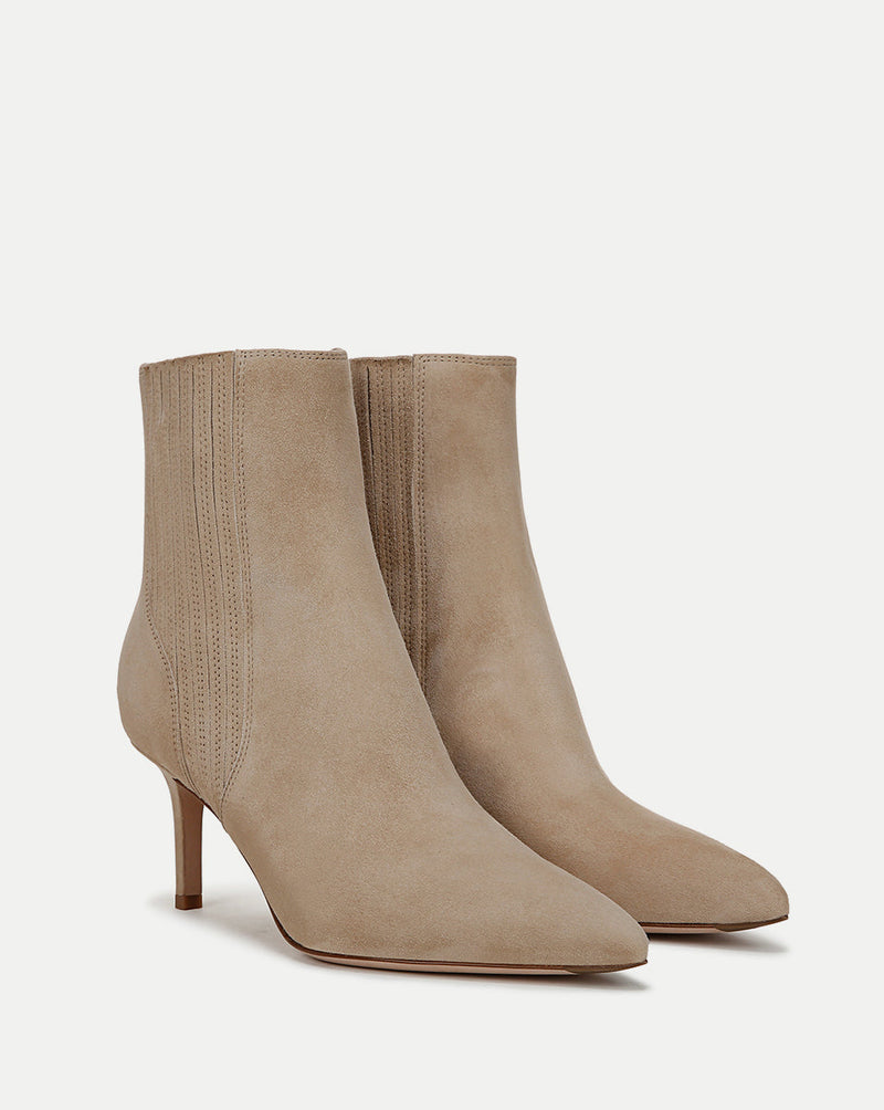 Lisa Suede Mid-Heel Bootie