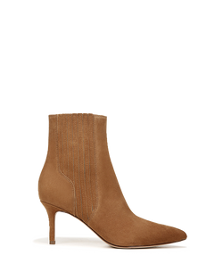 Lisa Suede Mid-Heel Bootie