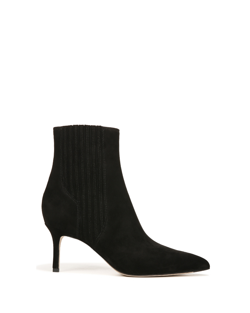 Lisa Suede Mid-Heel Bootie