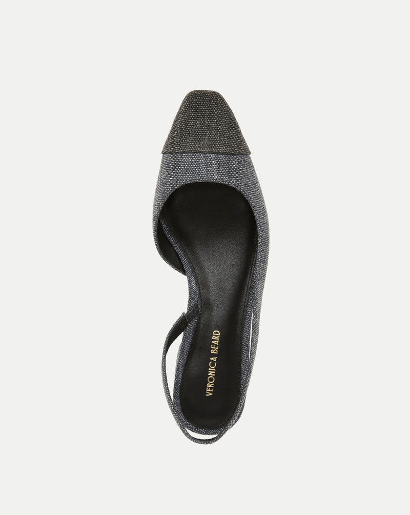 Cecile Denim Cap-Toe Slingback