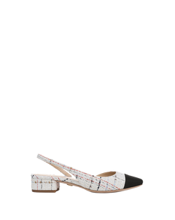 Cecile Tweed Cap-Toe Slingback