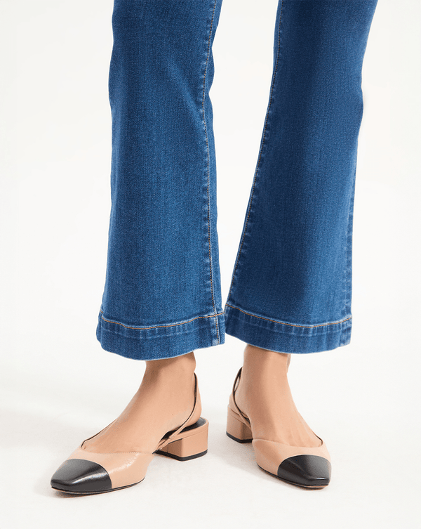 Cecile Leather Cap-Toe Slingback