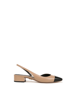 Cecile Leather Cap-Toe Slingback