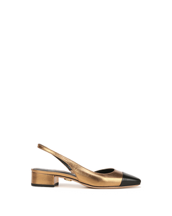 Cecile Leather Cap-Toe Slingback