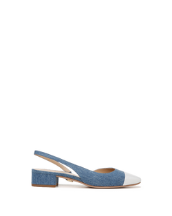 Cecile Denim Cap-Toe Slingback