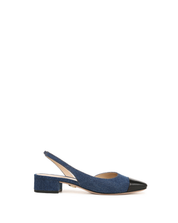 Cecile Denim Cap-Toe Slingback