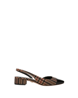 Cecile Plaid Cap-Toe Slingback