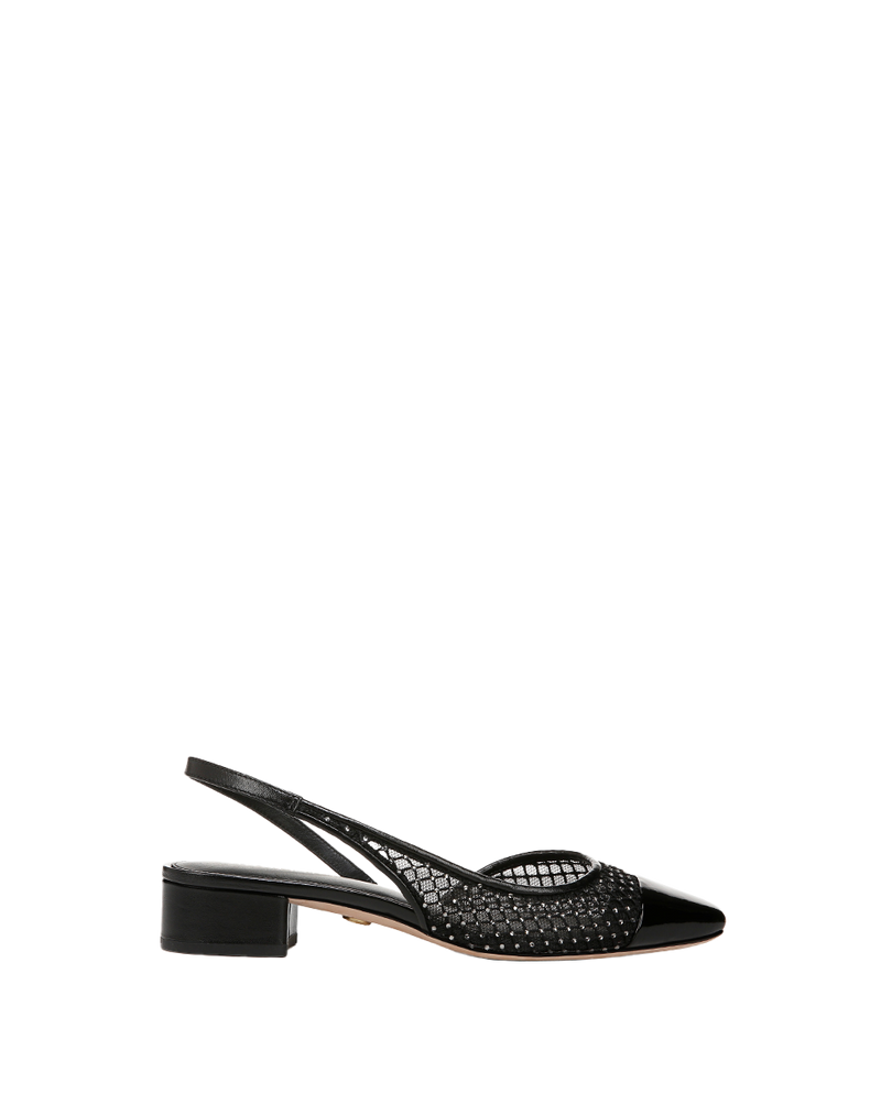 Cecile Rhinestone Mesh Cap-Toe Slingback