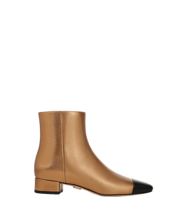 Cecile Leather Cap-Toe Bootie