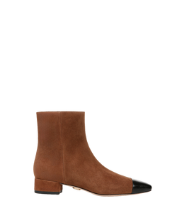 Cecile Suede Cap-Toe Bootie