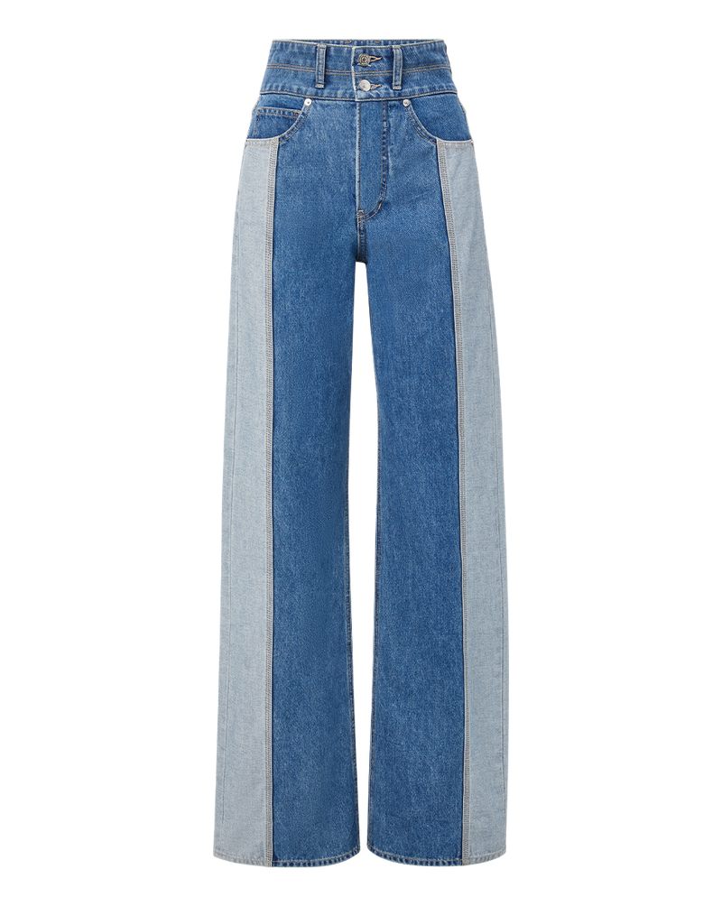 Taylor Two-Tone Wide-Leg Jean