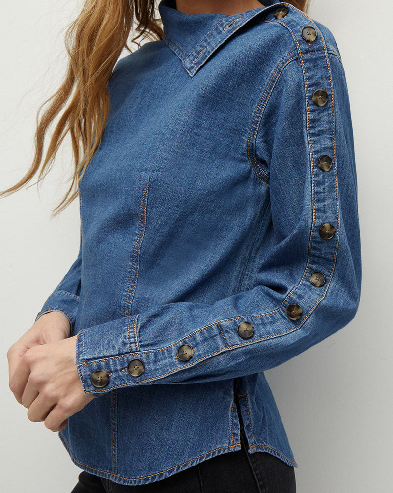 Fauri Asymmetrical Denim Shirt