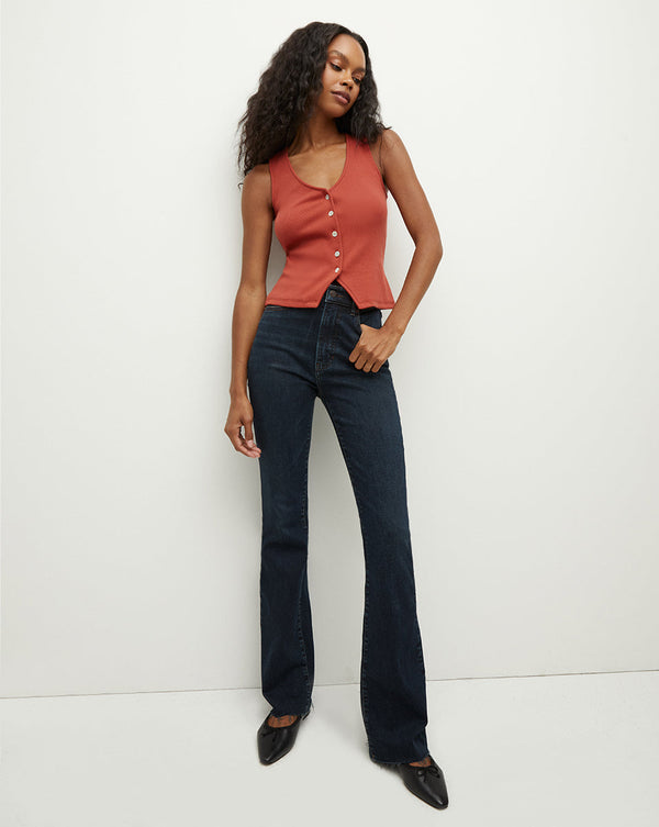 Hoorne Button-Down Tank Top