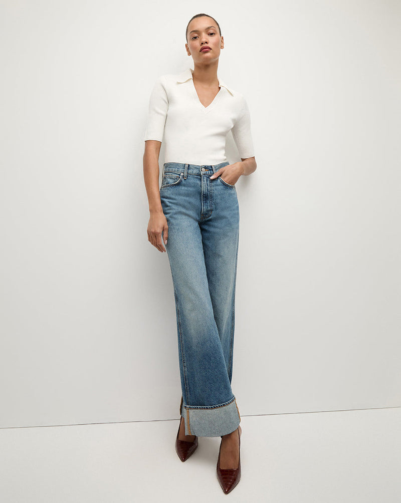 Taylor Cuffed Wide-Leg Jean