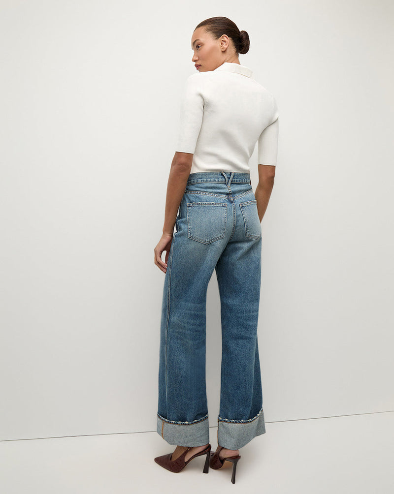 Taylor Cuffed Wide-Leg Jean