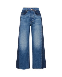 Taylor Two-Tone Cropped Wide-Leg Jean