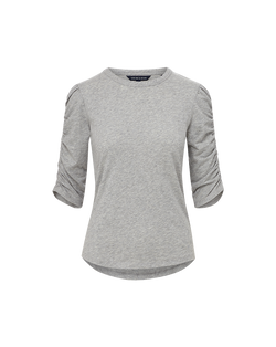 Waldorf Ruched-Sleeve Slub T-Shirt