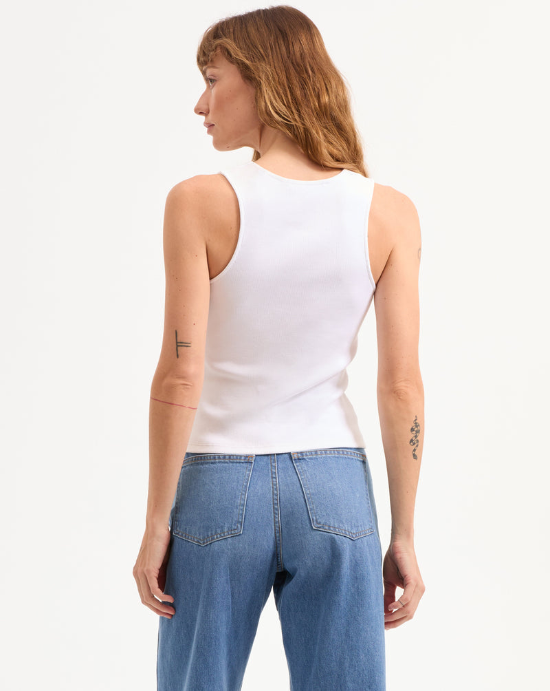 Hoorne Button-Down Tank Top