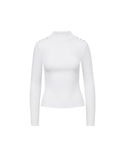 Nate Mock-Neck Top With Buttons