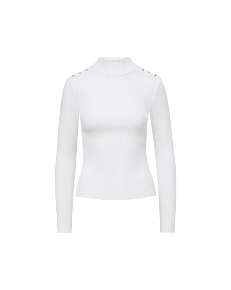 Nate Mock-Neck Top With Buttons